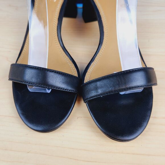 Tory Burch‎ Cecile Womens Size 6.5 Block Heels Black Leather Slingback Sandals - Picture 4 of 9